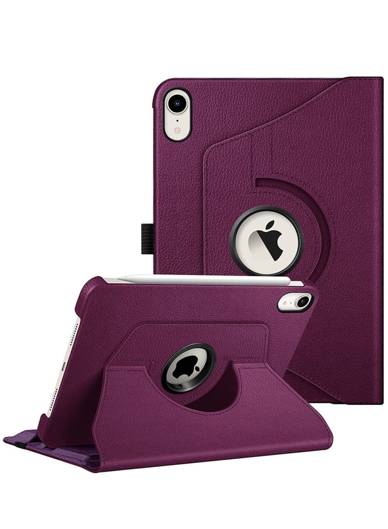 "360-Degree Rotating Case for iPad Mini 6 (8.3 Inch, 2021) - Protective Back Cover with Auto Wake/Sleep Feature (Purple)" - Image 1