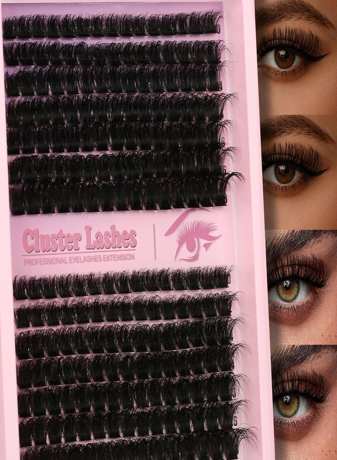 Himirell D Curl Lash Clusters Extensions 210 Pcs Individual Eye lash Clusters 150D Cluster Eyelash Lashes Wispy Clusters Lashes Makeup at Home - DIY Lash Extension Kit for Self Application (9-18MM) Mix - Image 2