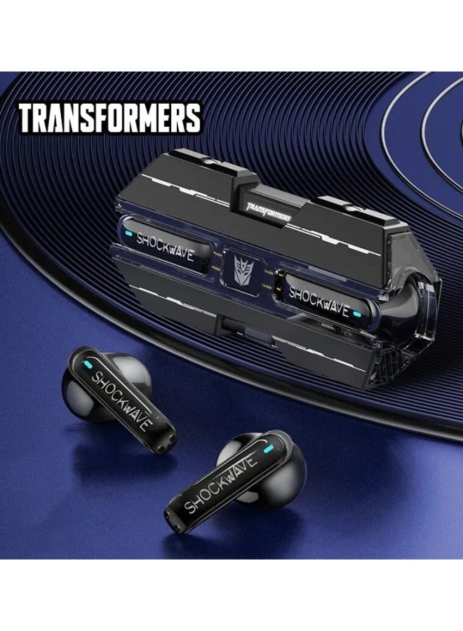 Transformers TF-T01 Wireless Bluetooth Earbuds Gaming Headphones Long Battery Life Headset Low Latency HIFI Stereo Sound with Music Noise Cancellation Calls Black - Image 1