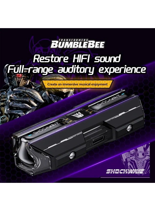 Transformers TF-T01 Wireless Bluetooth Earbuds Gaming Headphones Long Battery Life Headset Low Latency HIFI Stereo Sound with Music Noise Cancellation Calls Black - Image 3