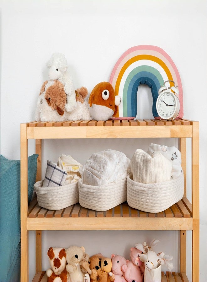 Kodomoore Storage Basket Set – 5-Piece Baskets for Organizing Home, Shelves, Nursery, Bathroom, Dog Toys, Small to Large Decorative Baskets – Off White - Image 4
