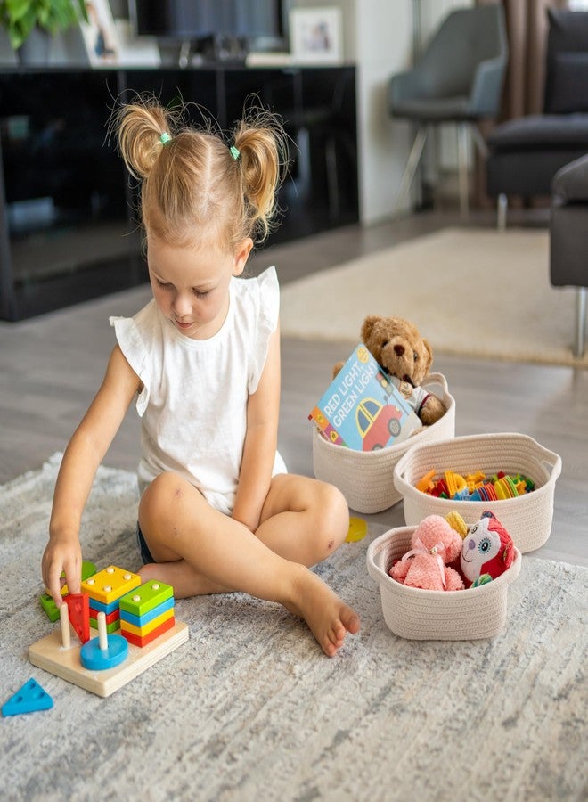 Kodomoore Storage Basket Set – 5-Piece Baskets for Organizing Home, Shelves, Nursery, Bathroom, Dog Toys, Small to Large Decorative Baskets – Off White - Image 5