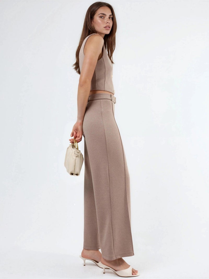 BUSEM High Waist Belted Straight Leg Pants - Image 2