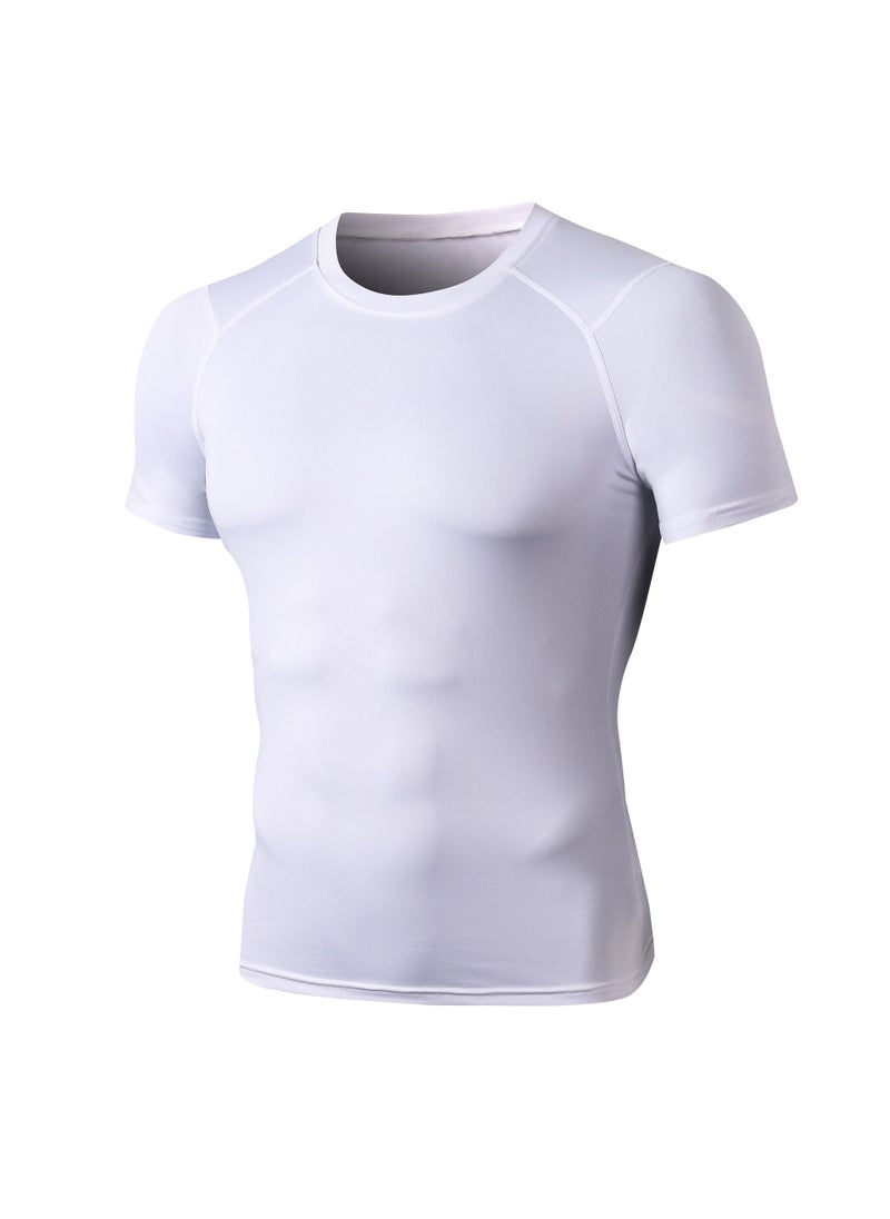 Loquat Men Quick Dry Breathable Elastic T-Shirt White  - Image 1