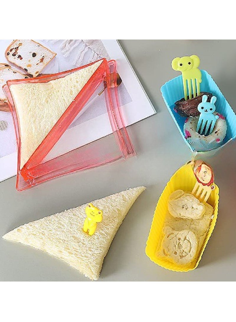 واي آند دي 17-Piece Bento Lunch Box for Kids and Adults with Spoon-Fork Meal Prep Containers Microwave-Safe Food Storage Salad Container Sandwich Snack Packing - Image 2