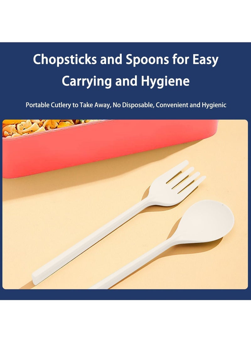 واي آند دي 17-Piece Bento Lunch Box for Kids and Adults with Spoon-Fork Meal Prep Containers Microwave-Safe Food Storage Salad Container Sandwich Snack Packing - Image 4