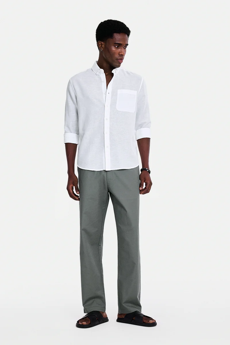 سنيتش Grey Textured Relaxed Track Pants