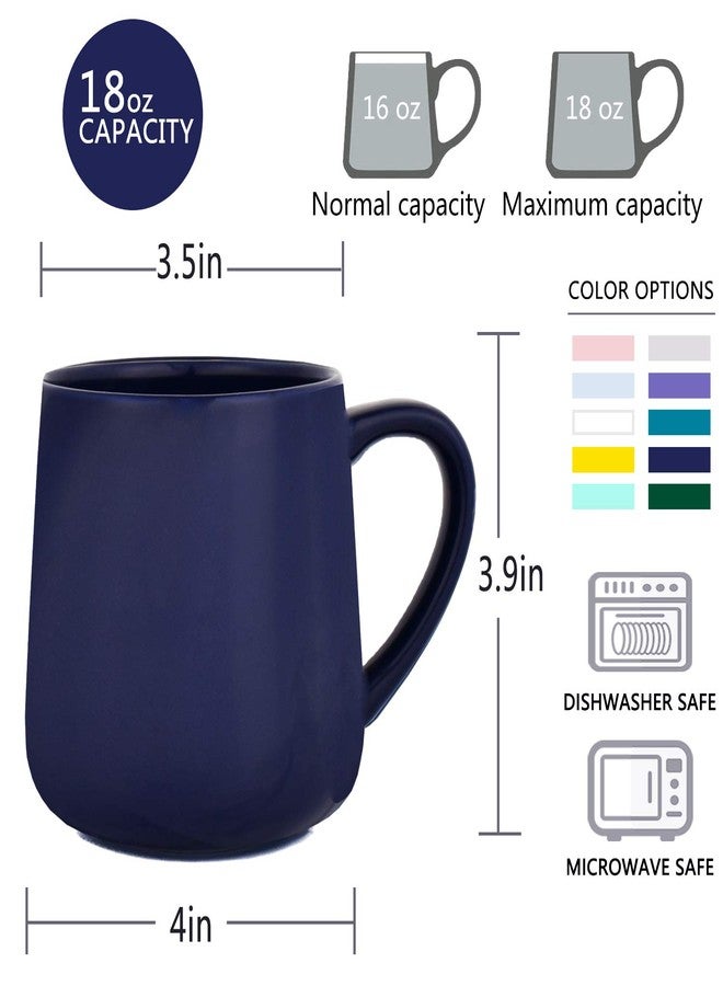 Bosmarlin Large Glossy Ceramic Coffee Mug, Tea Cup for Office and Home, 18 oz, Suitable for Dishwasher and Microwave, 1 Pack (Royal Blue) - Image 3