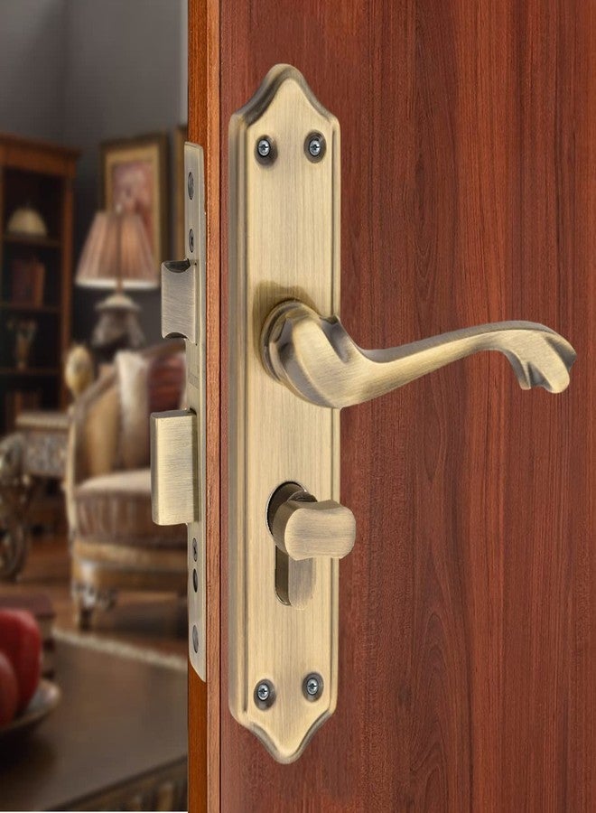 Atom Heavy Duty Mortise Door Lock with One Sided Key for Bedroom, Living Room, Main Door, Brass Antique Finish | 3 Keys | Lockset for House Hotel Office(PLUTOCYOSK) - Image 1