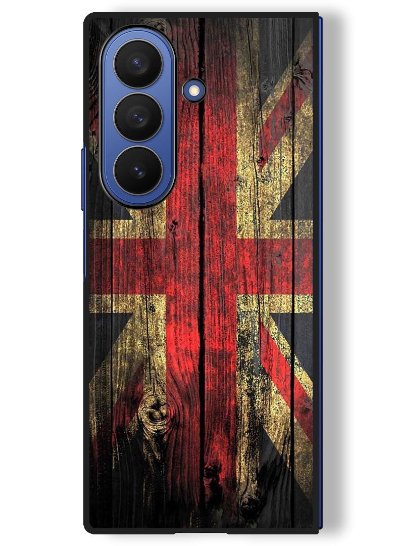 Theodor Case Compatible with Samsung Galaxy Z Fold 7 - 8 Inch Protection Shockproof Bumper Cover Vintage wood - Image 1