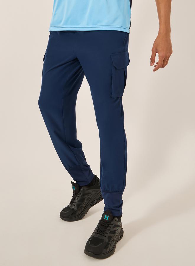 Styli Solid Woven Cargo Fit Running Trackpants  - Image 1