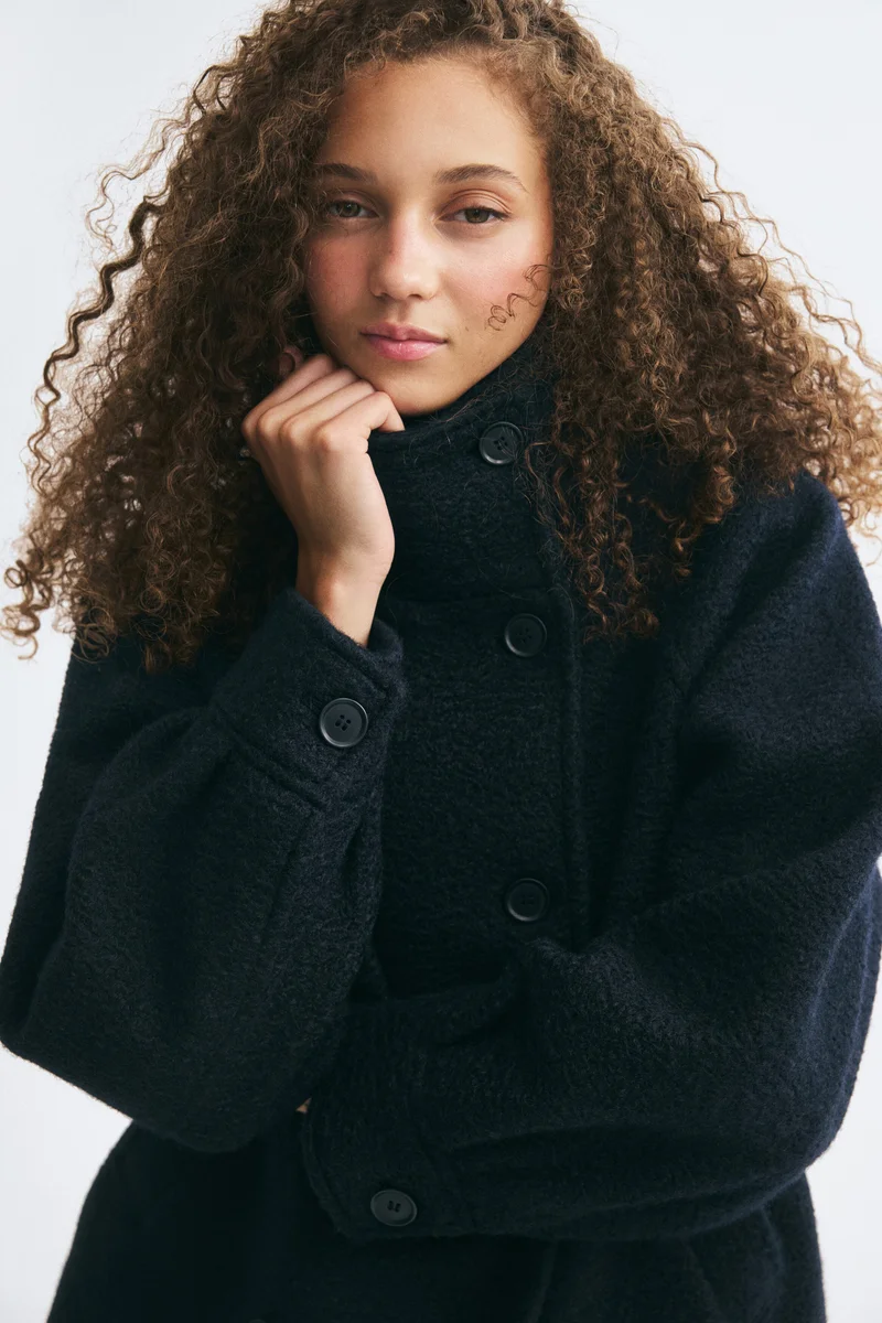 H&M  Brushed funnel-collar jacket for Women | Best Price UAE