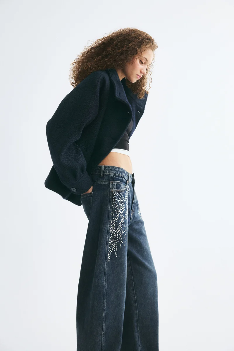 H&M  Brushed funnel-collar jacket for Women | Best Price UAE