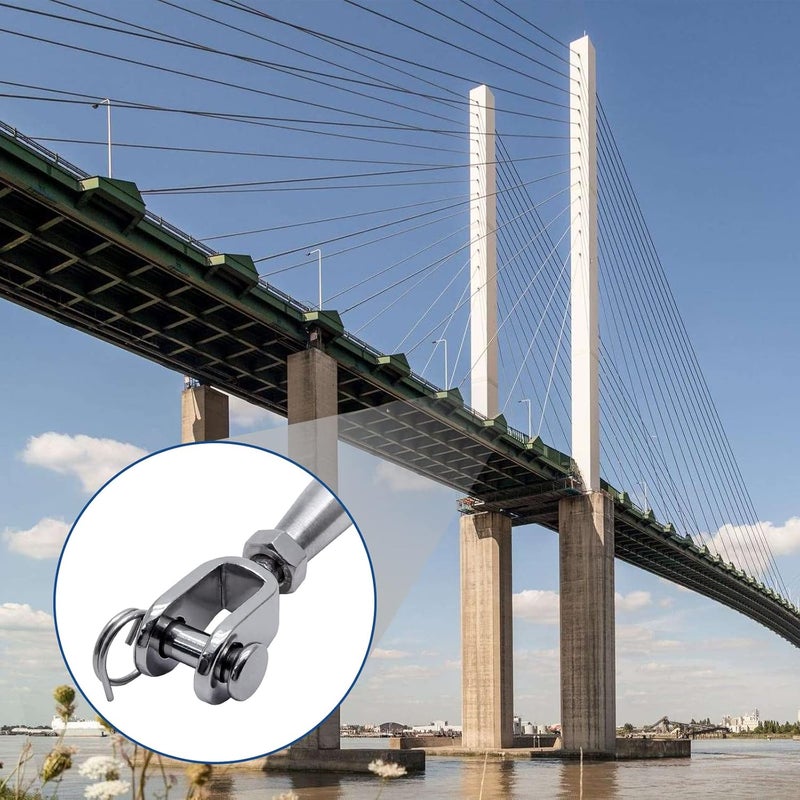 Suiwotin 2PCS 3/8" (M10) Turnbuckle Stainless Steel Jaw and Jaw Turnbuckle Rigging Screw, Closed Body Turnbuckle Jaw for Marine Grade - Image 5