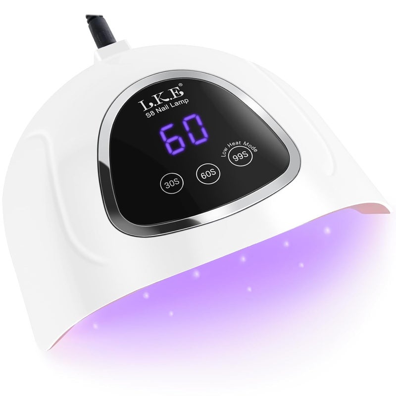 LKE UV LED Nail Lamp LKE LED Nail Lamp 72W UV Light for Nails with 3 Timer Setting  LCD Touch Display Screen Nail Lamp Nail Dryer 
