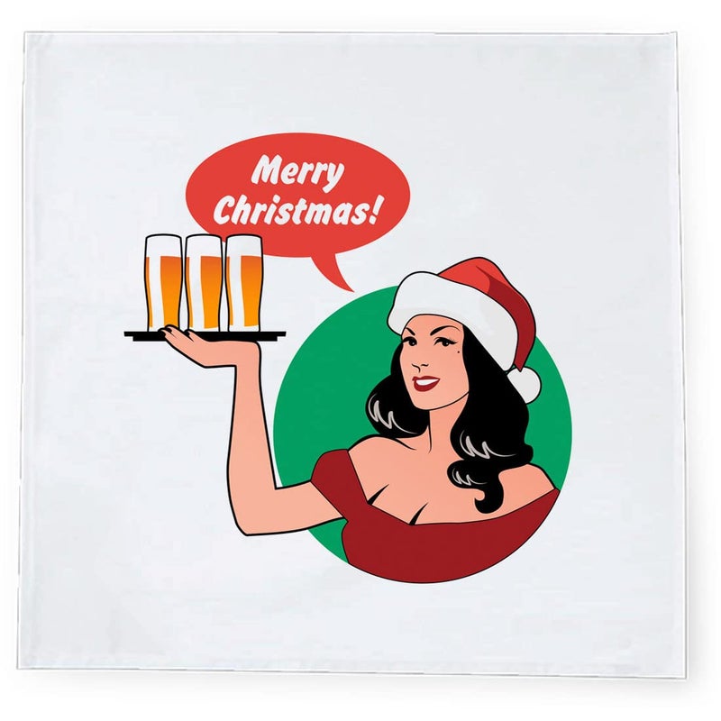 Khakee 6 Pcs Christmas Theme Silk Table Napkins 10x 10 for Xmas Decoration Christmas OrnamentsChristmas Giftxmas21218 - Image 3