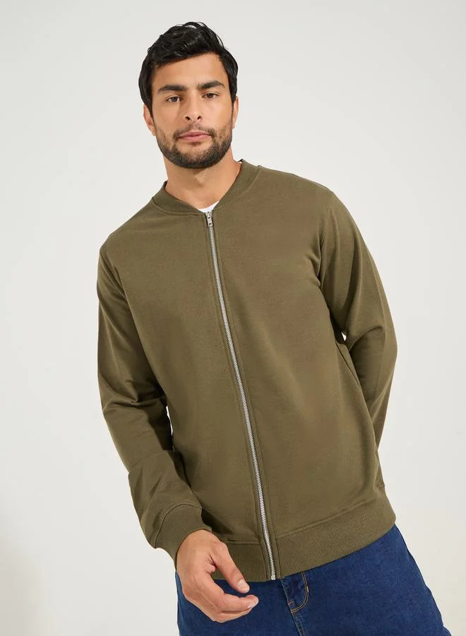 Styli Zip Through Relaxed Bomber Jacket