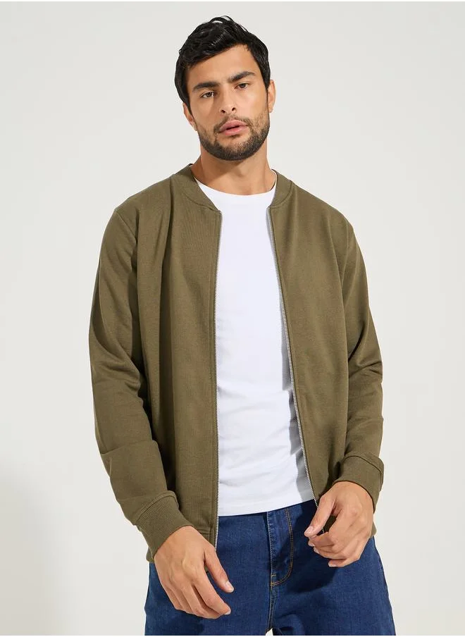 Styli Zip Through Relaxed Bomber Jacket