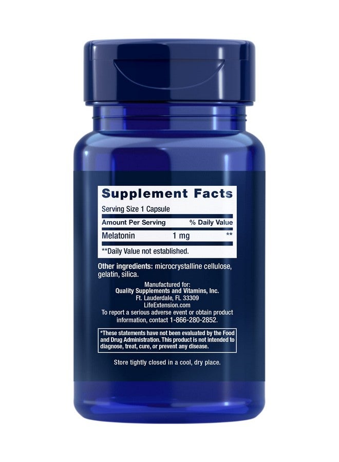 Life Extension Melatonin 1 mg - for Restful Night, Hormone Balance, and Immune Health - Immediate Release - Gluten-Free, Non-GMO - 60 Capsules - Image 2