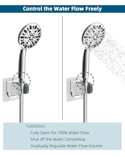 Hibbent All Metal 3 Pack Shower Head Flow Control Valve, G1/2 Brass Shut-off Valve with Metal Handle Lever, Shut OFF Water Flow Control Regulator for Handheld Shower, or Bidet Sprayer, Chrome - Image 3