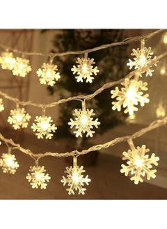 CMGTYYD Christmas Snowflake String Lights,6M 40 LED with 2 Modes Christmas Lights Christmas Tree Decoration Lights Christmas Tree String Light Xmas Tree Hanging Decorations for Holiday Xmas-Warm White  - Image 1