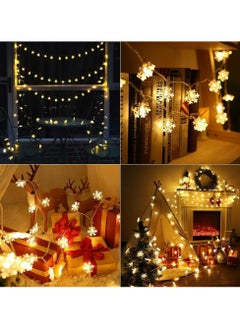 CMGTYYD Christmas Snowflake String Lights,6M 40 LED with 2 Modes Christmas Lights Christmas Tree Decoration Lights Christmas Tree String Light Xmas Tree Hanging Decorations for Holiday Xmas-Warm White  - Image 3