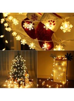 CMGTYYD Christmas Snowflake String Lights,6M 40 LED with 2 Modes Christmas Lights Christmas Tree Decoration Lights Christmas Tree String Light Xmas Tree Hanging Decorations for Holiday Xmas-Warm White  - Image 4