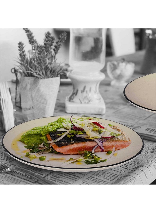 Pure Source India Ceramic Handcrafted Dotted White Quarter Plates Set of 4, Small Side Plates for Dinner and Snacks (7 Inch, 4 Pieces, Microwave Safe) - Image 2