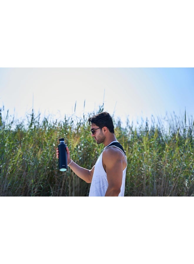 Moya 'Coral Reef' 1L Insulated Sustainable Water Bottle Black - Image 4