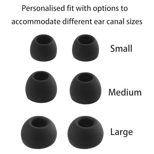 NANLANFAN Replacement Silicone Ear Tips for JBL Vibe Beam 2 / JBL Vibe Beam/JBL Vibe 200TWS / JBL Wave Beam Wireless Earbuds, 3 Pairs (S/M/L, Black) - Image 3