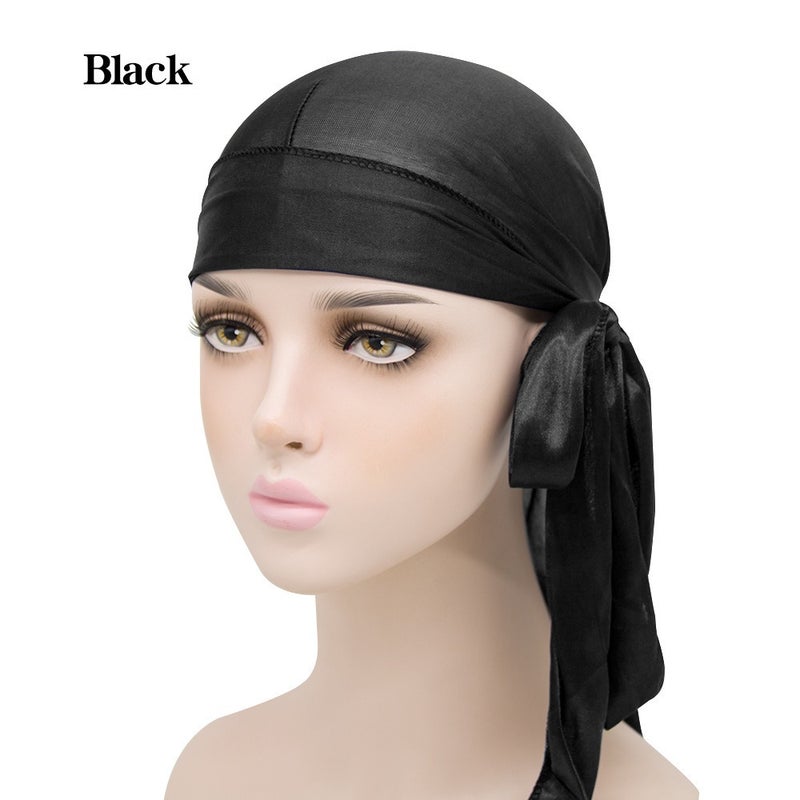 Silky Smooth Durag with Long Tails | Premium Polyester Satin Head Wrap for Men & Women