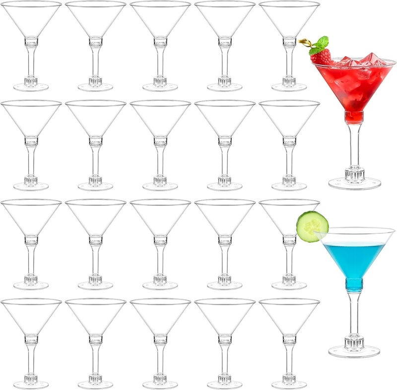 Kucoele 40 Pack Mini Plastic Martini Glasses, 5oz Disposable Cocktail Glasses Tall Party Cups for Wine, Champagne, Margarita - Image 1