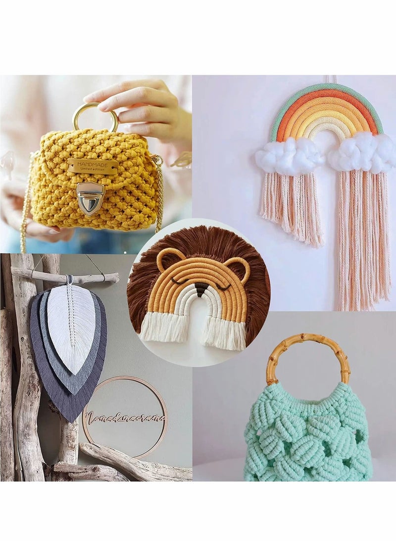 Excefore Natural Cotton Cord Perfect Macrame Supplies DIY Crafts Cord Macrame Cotton Cord 4 Ply Twisted Macrame Yarn - Image 4