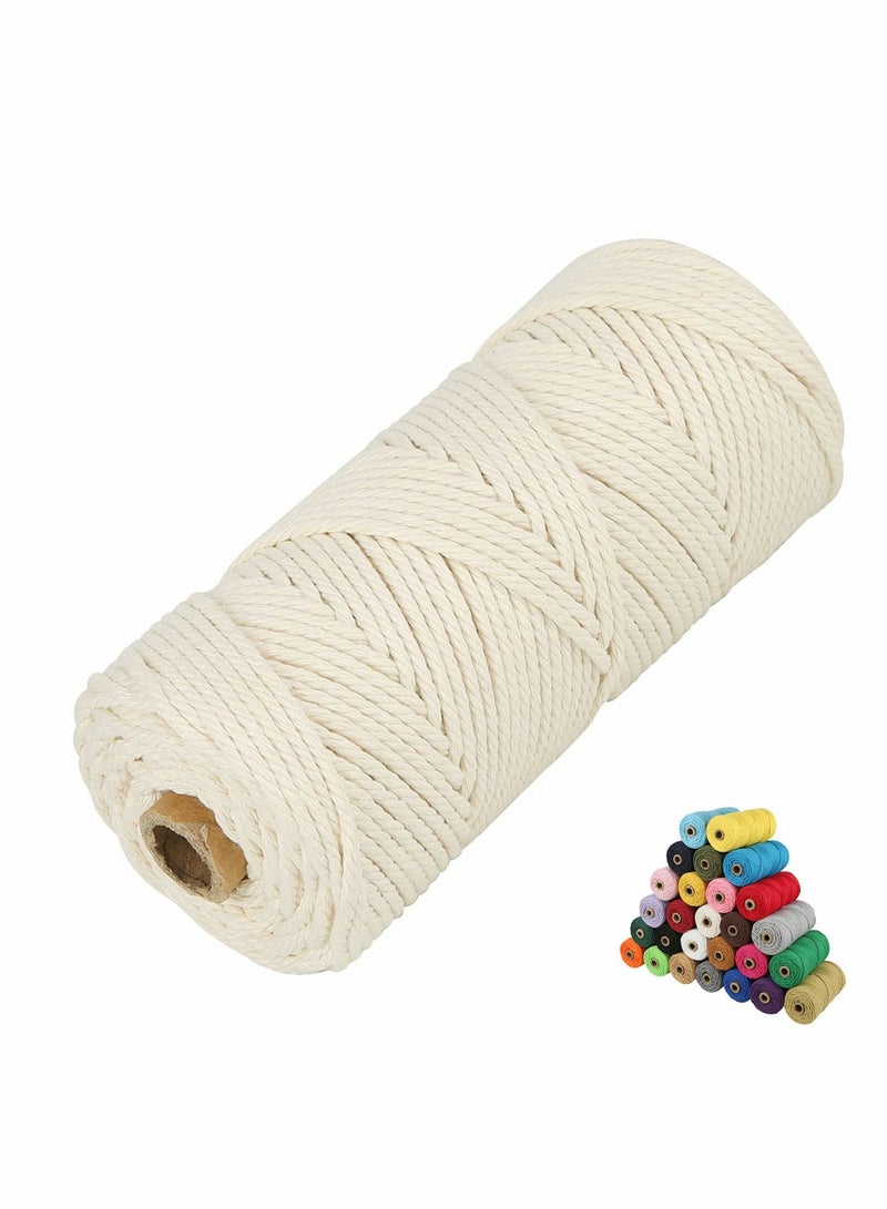 Excefore Natural Cotton Cord Perfect Macrame Supplies DIY Crafts Cord Macrame Cotton Cord 4 Ply Twisted Macrame Yarn - Image 1