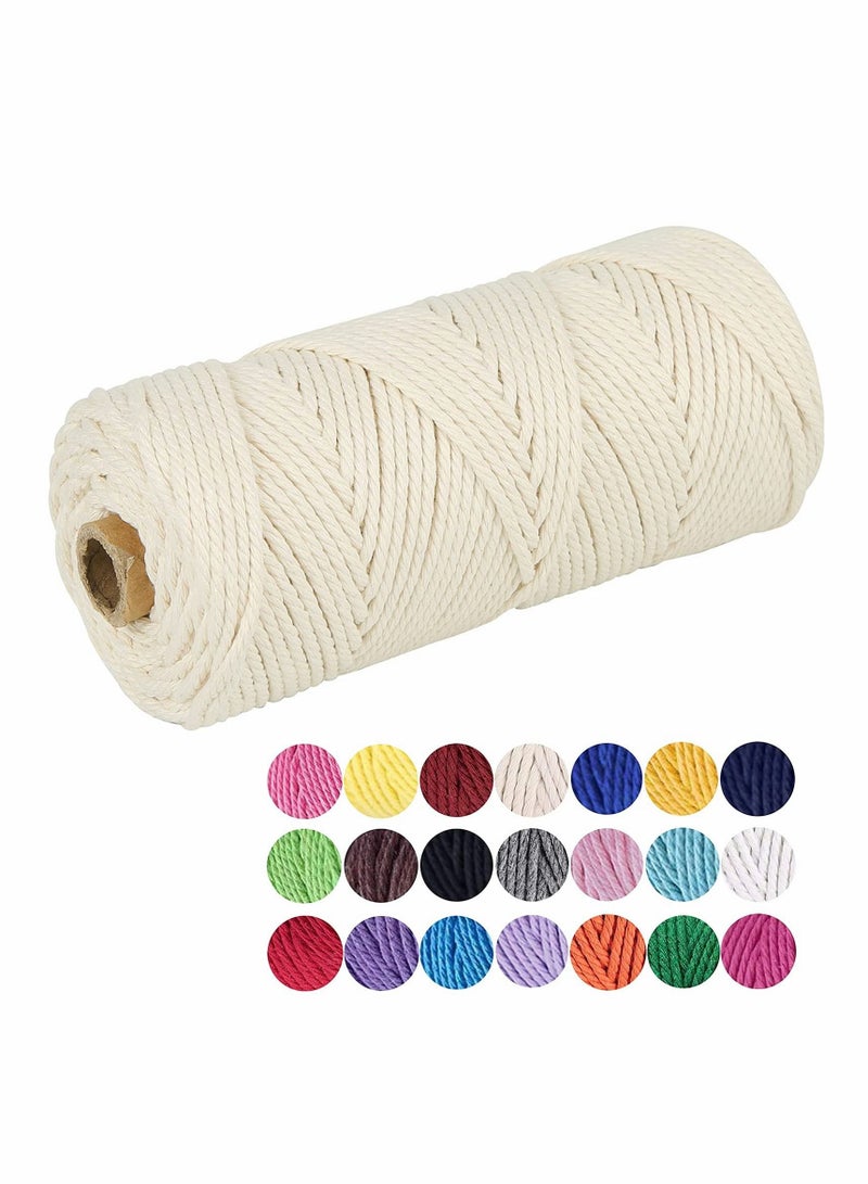 Excefore Natural Cotton Cord Perfect Macrame Supplies DIY Crafts Cord Macrame Cotton Cord 4 Ply Twisted Macrame Yarn - Image 5