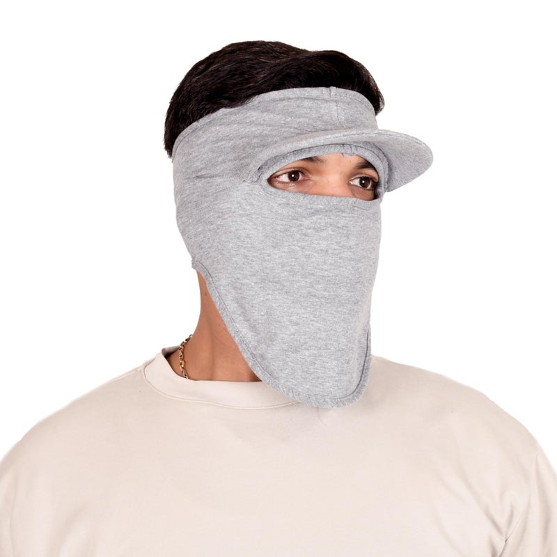 SOUL eTHICS R2 Cotton Visor Face Mask | Unisex Balaclava | Full Face Ninja Mask | Unisex Bike Riding & Cycling, Anti Pollution Dust & Sun Protection Full Face Cover Reusable Visor Mask (Light Grey) - Image 5