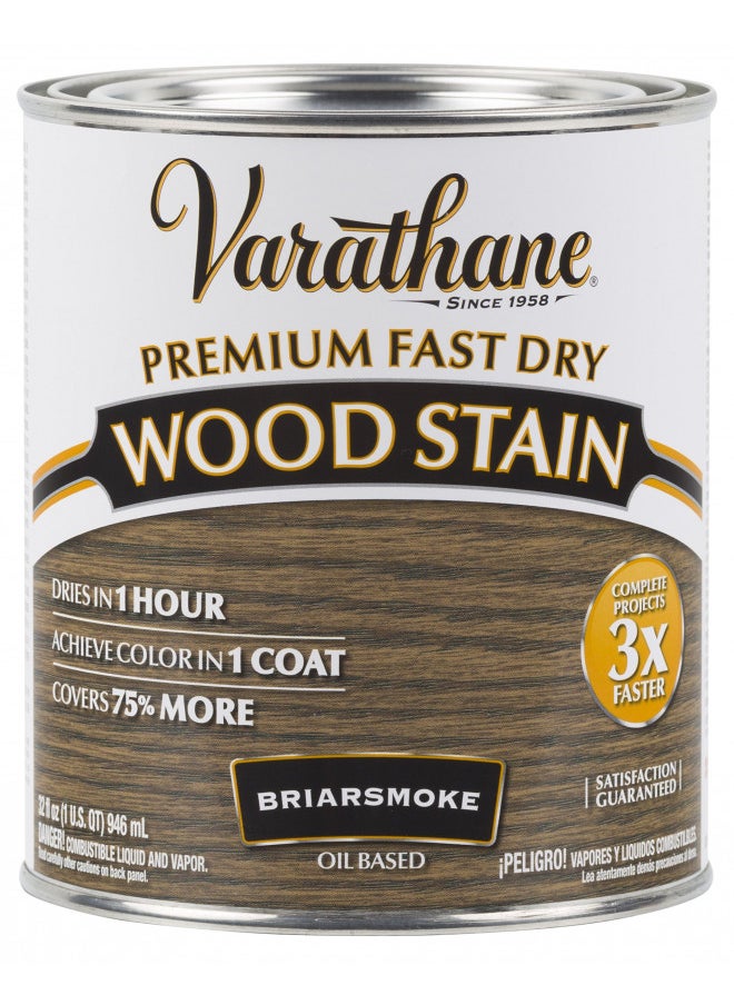 RUST-OLEUM Varathane 313608 Premium Fast Dry Wood Stain, Quart, Briarsmoke  - Image 2