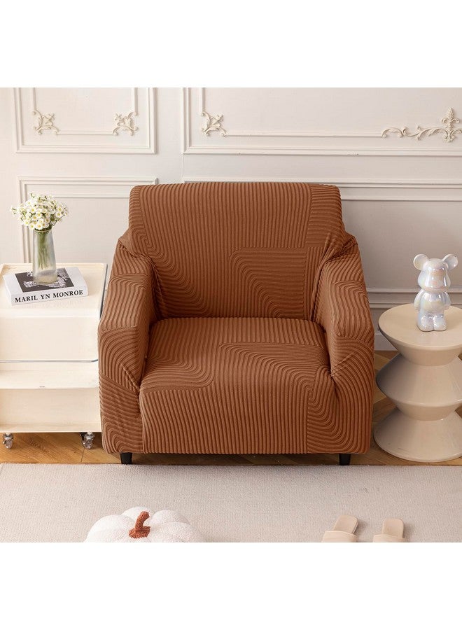 House of Quirk Universal Jacquard Waterproof Thickened Fabric Sofa Cover Soft Touching Cover for Couch Flexible Stretch Sofa Slipcover (One Seater, Camel) - Image 2