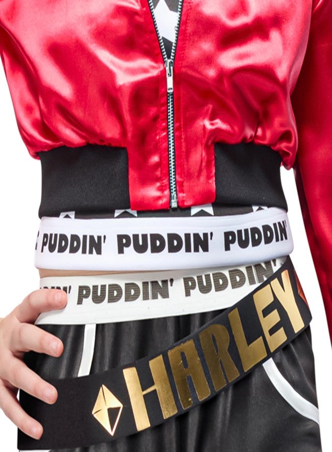 Rubies Batman Harley Quinn Deluxe Kids Girls Costume Top Jacket with Shorts, Belt and Legginings, Small, for Superhero Dress Up, Parties and Halloween - Image 4