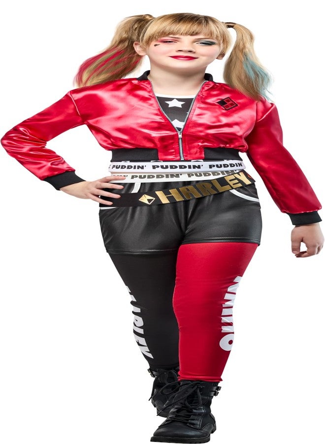 Rubies Batman Harley Quinn Deluxe Kids Girls Costume Top Jacket with Shorts, Belt and Legginings, Small, for Superhero Dress Up, Parties and Halloween - Image 1