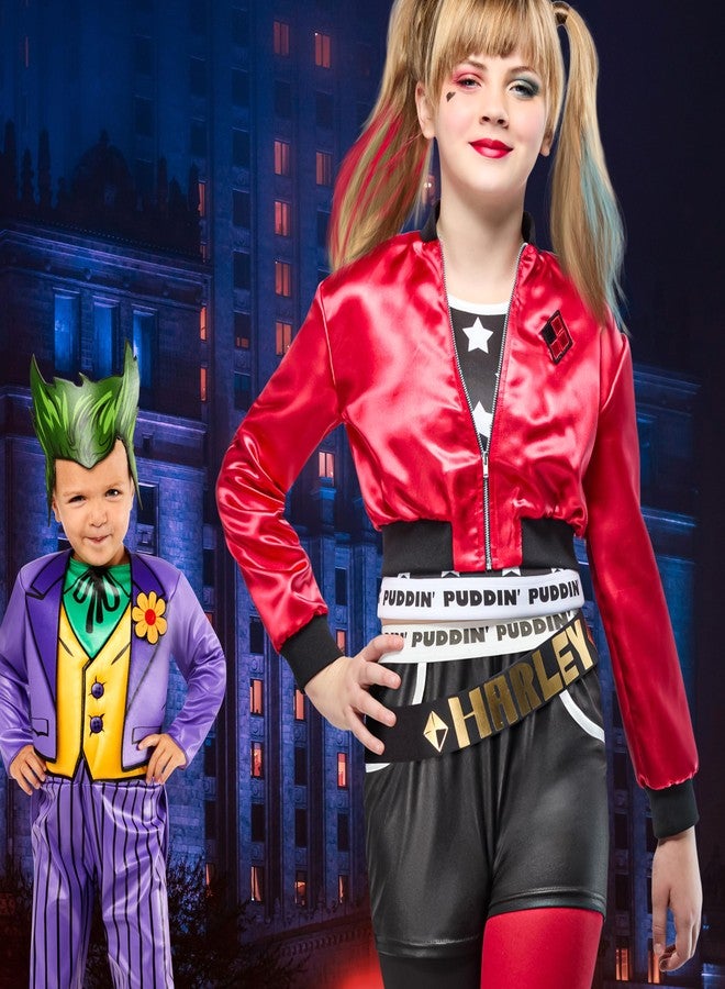 Rubies Batman Harley Quinn Deluxe Kids Girls Costume Top Jacket with Shorts, Belt and Legginings, Small, for Superhero Dress Up, Parties and Halloween - Image 3