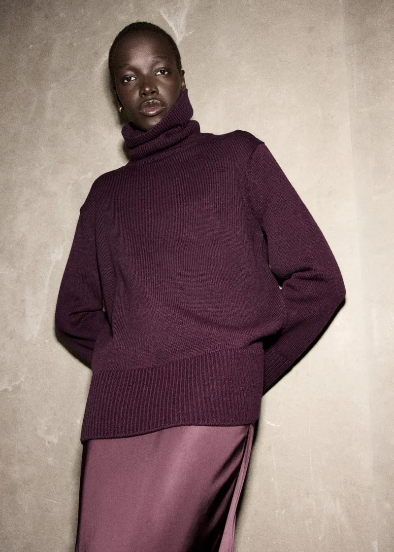 MANGO Turtleneck sweater with slits