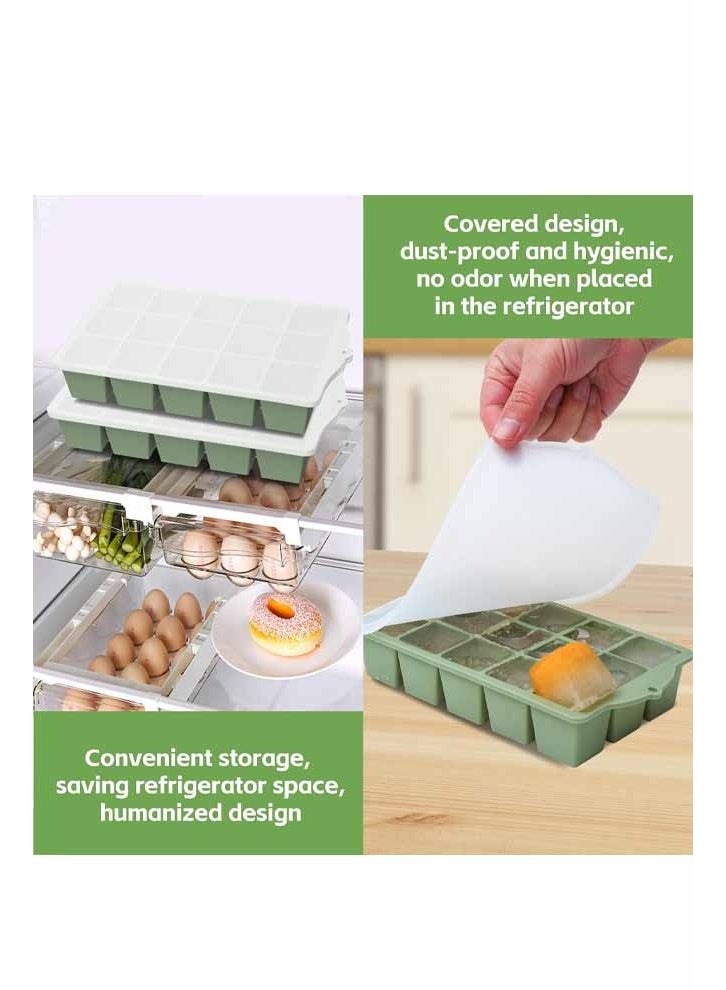 Silicone Ice Cube Trays for Freezer  Easy Release Square Ice Cubes Mold- Best Rubber Ice Cube Tray Shapes for Whiskey Cocktail Coffee- Mini Fridge Silicone Old Fashioned Ice Cube Tray - Image 4
