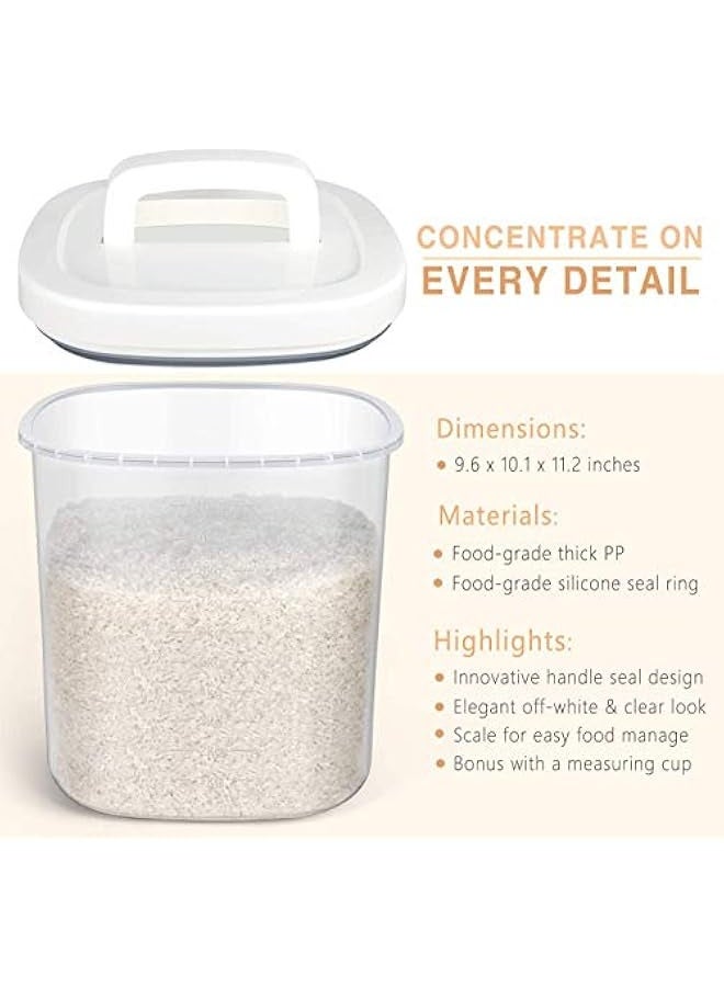 Green Tiger Rice Storage Container 10Liter - Large Airtight Food Container with Lid and Measuring Cup, BPA Free Plastic Storage Bin Cereal Container, Dry Food Storage Container for Kitchen(10 Liter) - Image 2