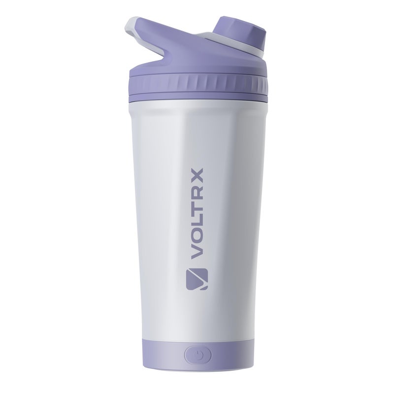 VOLTRX ChillMix Shaker Bottle Insulated Stainless Steel - USB C Rechargeable Electric Protein Shake Mixer, Shaker Cups for Protein Shakes and Meal Replacement, Misty Lilac, 16 oz - Image 1