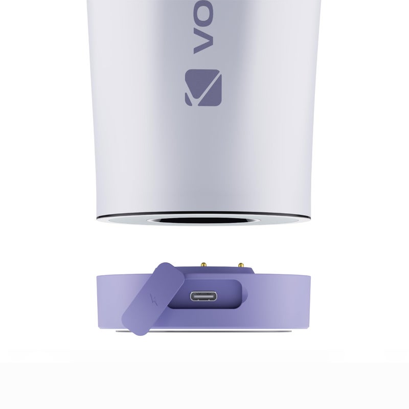 VOLTRX ChillMix Shaker Bottle Insulated Stainless Steel - USB C Rechargeable Electric Protein Shake Mixer, Shaker Cups for Protein Shakes and Meal Replacement, Misty Lilac, 16 oz - Image 5