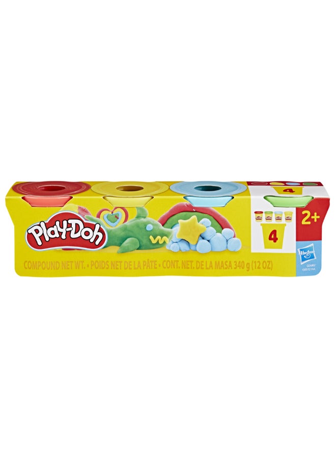 Play-Doh 4 Pack Classic Colors, 3 Ounce Cans of Modeling Compound, Kids Arts & Crafts, Preschool Toys for Girls & Boys 2+ - Image 1