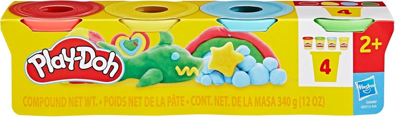 Play-Doh باي-دو 4 عبوات بألوان كلاسيكية، 3 أونصات من مركب النمذجة، فنون وحرف للأطفال، ألعاب رياض الأطفال للبنات والأولاد 2+ - Image 3