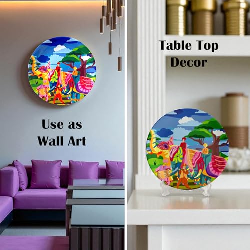 PAINTZSTORIES Decorative Wall Plate for Home Decoration | Ceramic Wall Art Plate | Wall Decor items for Living Room & Bedroom | Handmade Artwork Divine Celebrations | Gift for house | 10 INCH - Image 4