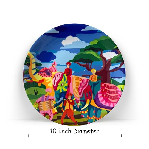 PAINTZSTORIES Decorative Wall Plate for Home Decoration | Ceramic Wall Art Plate | Wall Decor items for Living Room & Bedroom | Handmade Artwork Divine Celebrations | Gift for house | 10 INCH - Image 2